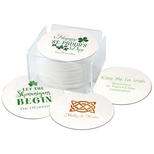 Design Your Own St. Patrick's Day Round Coasters